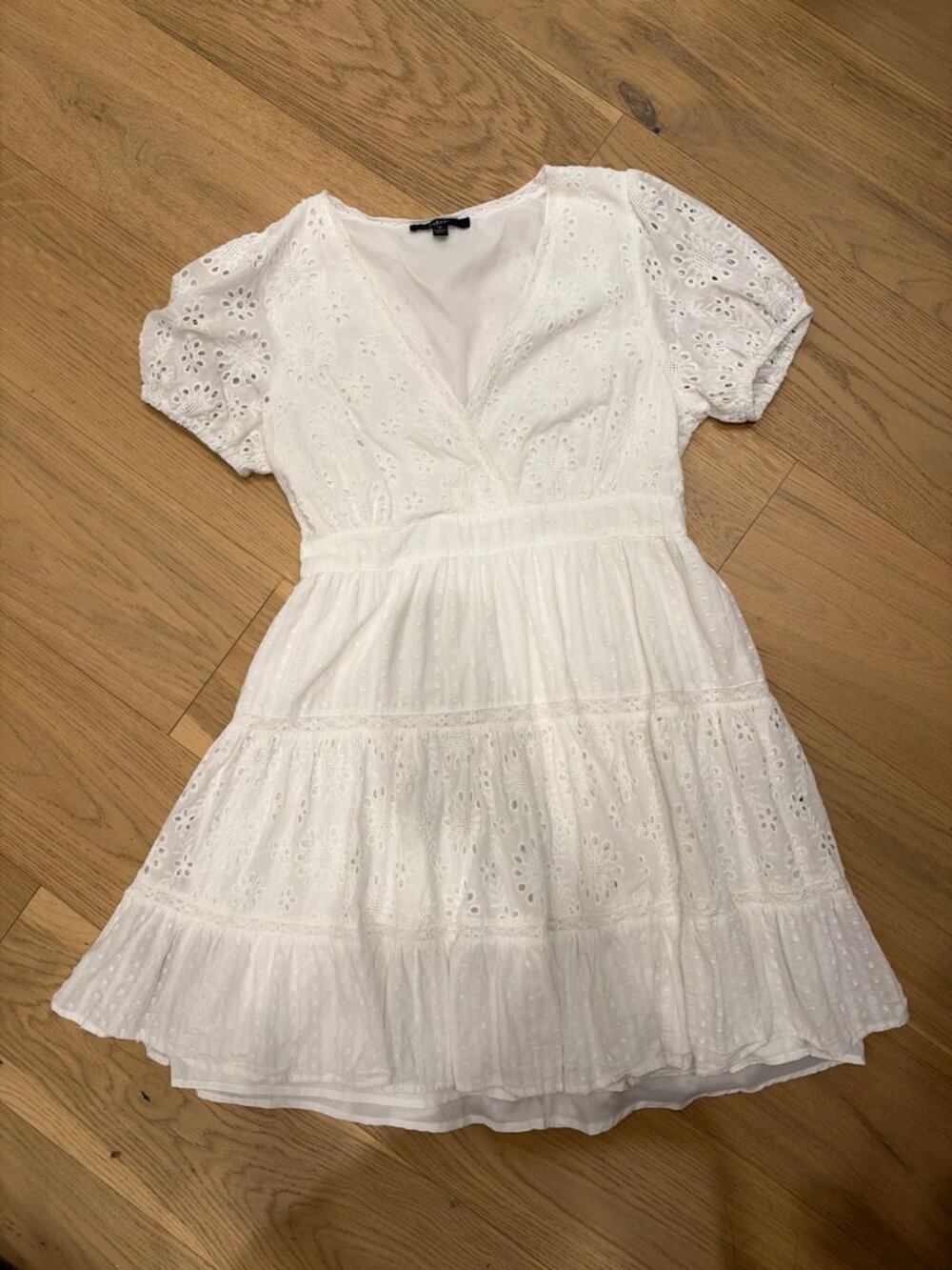 Lulus White Eyelet Embroidered Mini Dress Women's M